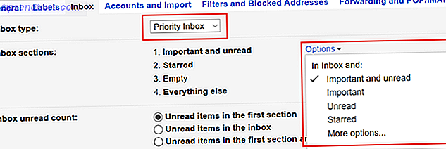 Google Mail-Einstellungen - Prioritätseingang