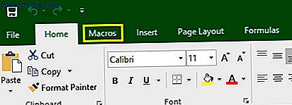 pestaña de macros de Excel