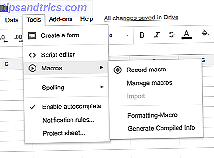 automatiser les tâches dans des feuilles google avec des macros