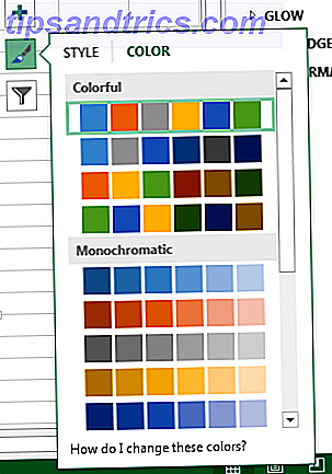 Προκαθορισμένα χρώματα Excel