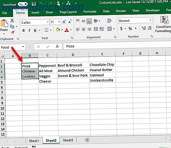 tipi di elenchi Excel per facilitare l'inserimento dei dati