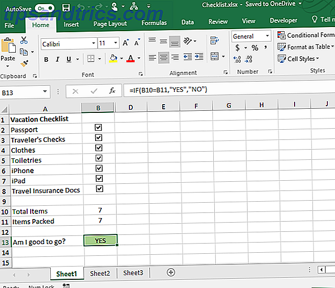 agregar una lista de verificación de Excel