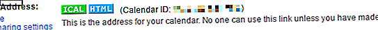 Πώς να ενσωματώσετε το ημερολόγιο Google στο Thunderbird Google Ημερολόγιο ICAL Διεύθυνση 670x55