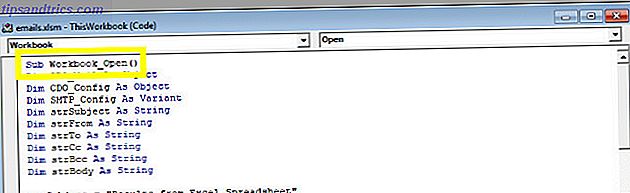 Så här skickar du e-postmeddelanden från ett Excel-kalkylblad Använda VBA Scripts-arbetsboken öppen