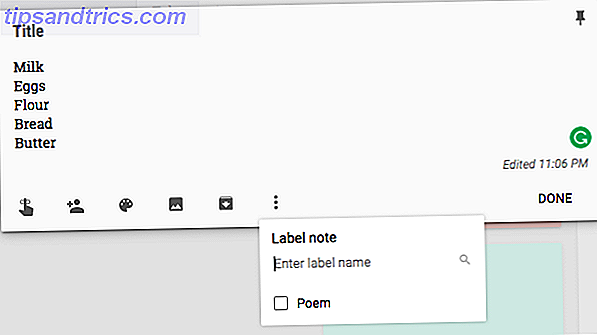 google keep note labels