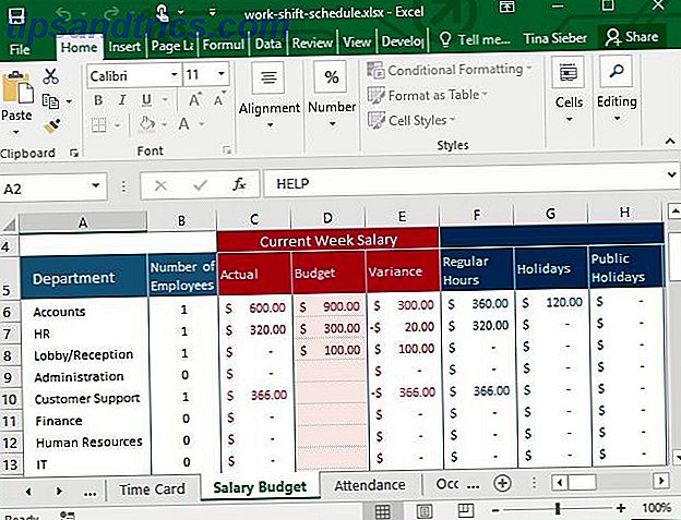 Work Shift Excel-sjabloon
