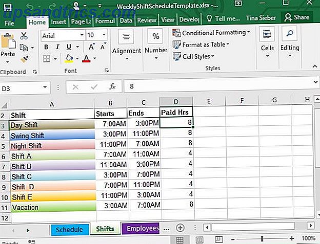 Excel-Vorlage für wöchentliche Verschiebung