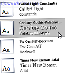 Word 2016 Font Selection