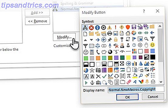 La manera fácil de insertar símbolos especiales en Microsoft Word Modificar pantalla macro