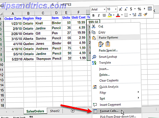 Seleccione Formato de celdas para ocultar fórmulas en Excel