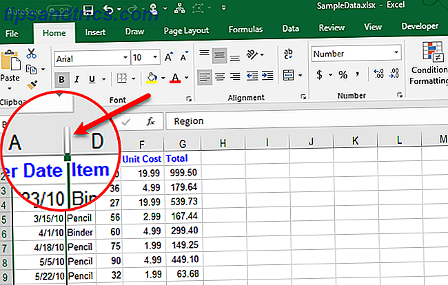 Masquer les colonnes dans Excel