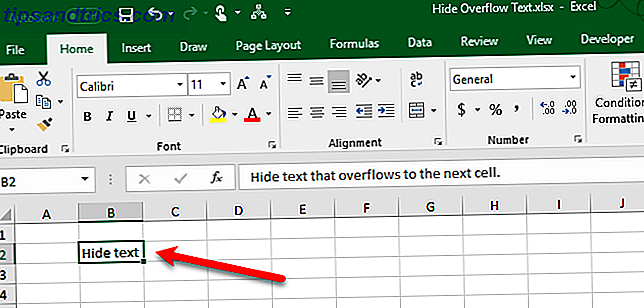 Texto de desbordamiento oculto en Excel