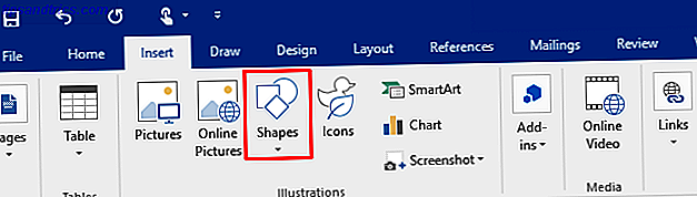 Como construir um mapa mental no Microsoft Word Word 2016 Inserir formas 670x191