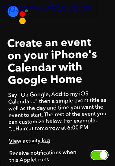 Aggiungi eventi al tuo calendario iOS utilizzando i comandi vocali di Google IFTTTGoogleHome