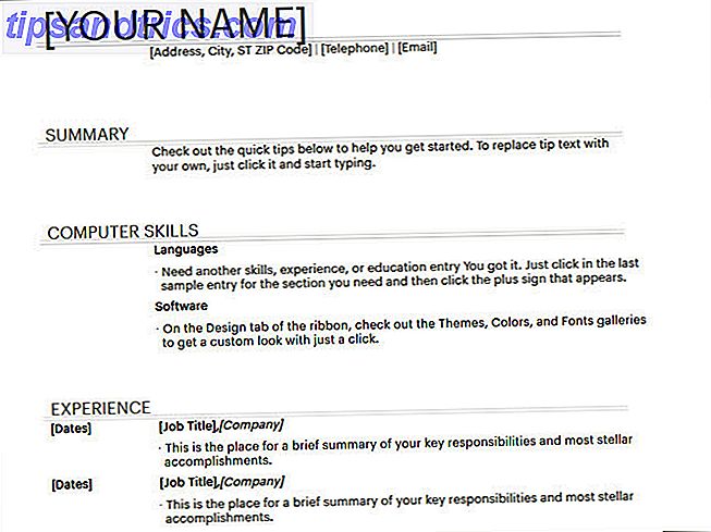 Microsoft Word Resume-sjablonen - algemeen
