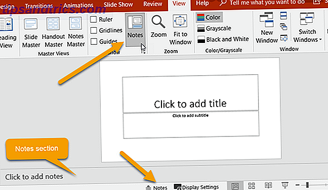 Nybegynners guide til Microsoft PowerPoint - Notes