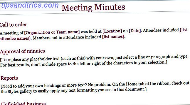 Minutos básicos de reuniones Word Online 1