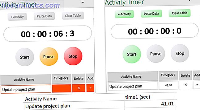 Excel Add-In Activity Timer