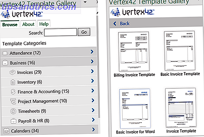 Excel-invoegtoepassingen Vertex42-sjablonen