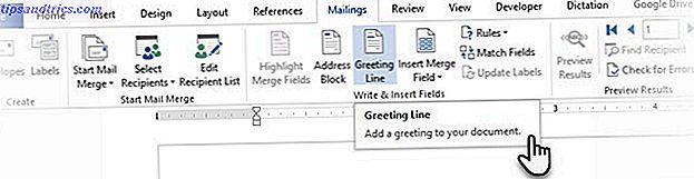 Inserir a linha de saudação no Microsoft Word