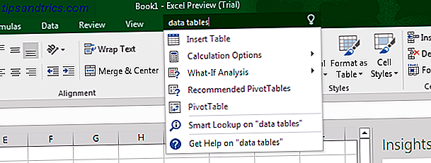 Tell Me Bar Office 2016 Excel 2