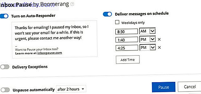 Boomerang Outlook Add-In pour Pause Boîte de réception