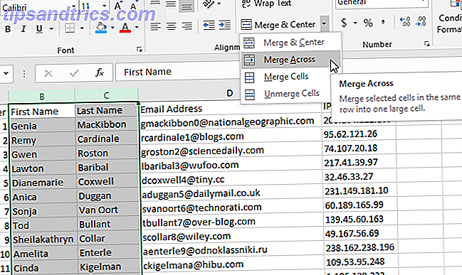 Excel Merge Across Button
