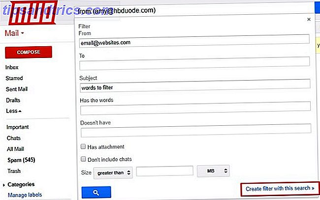 punta de filtro de spam de Gmail