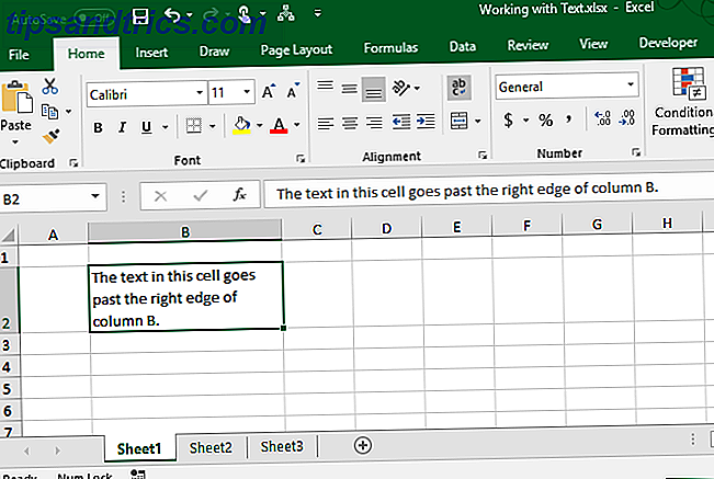 fonctions de texte Excel - Texte enveloppé automatiquement dans une cellule