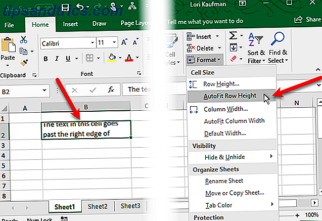 Excel tekstfunktioner - AutoFit Row Højde