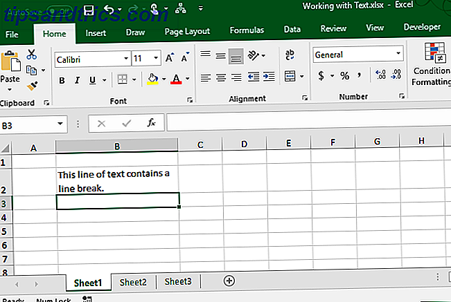 Excel tekstfunktioner - Resultat af manuel linjeskift