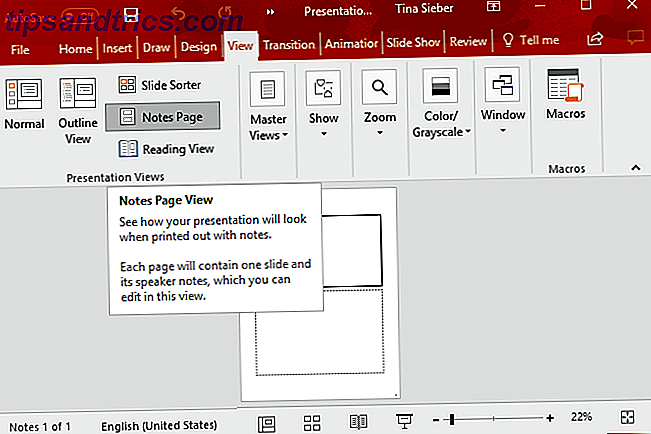 formatear la página de notas de powerpoint