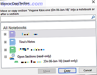 OneNote Move Notebook Section