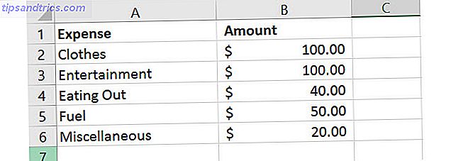 données simples de feuille de calcul Excel