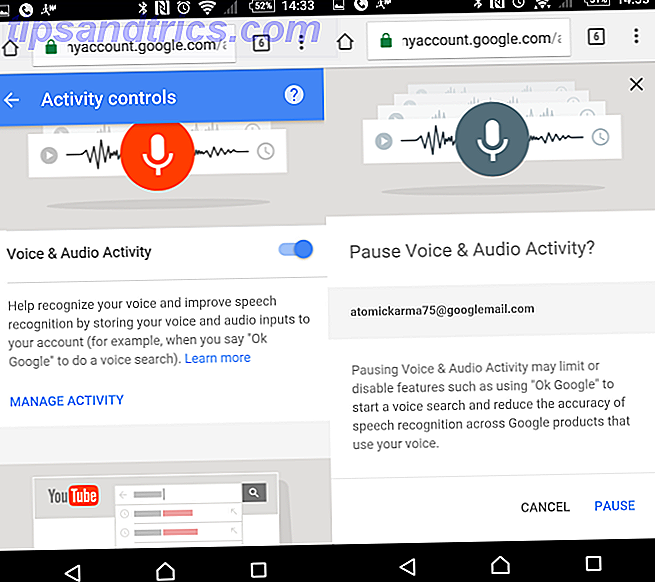 Désactiver l'activité vocale sur OK Google Now