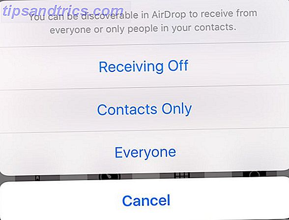 Apple Airdrop-Optionen aus nur alle Kontakte
