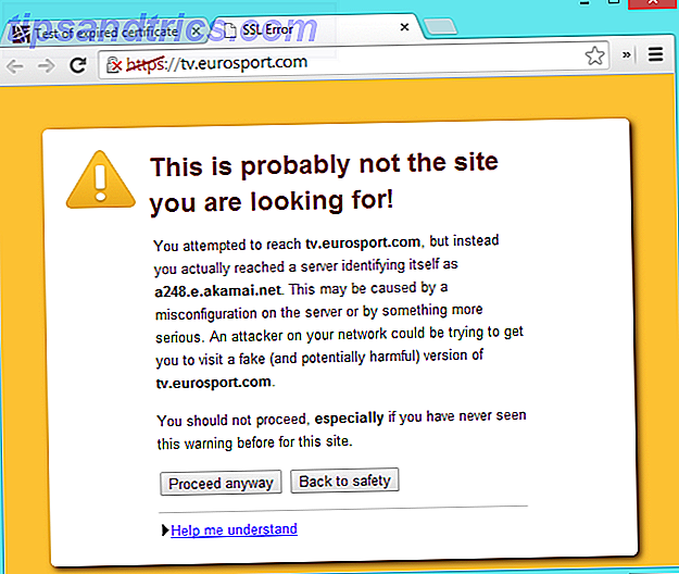 Erro de certificado SSL expirado no navegador da Web
