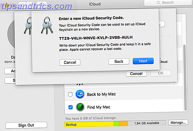 iCloud Nouveau code de sécurité