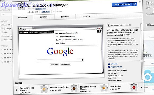 extensiones de seguridad de Chrome - gestor de cookies de vainilla