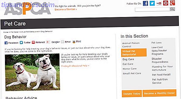 ASPCA Haustier Behaviorist Website