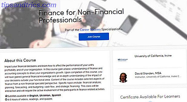 Coursera - Finanzierung für Nicht-Finanz-Profis