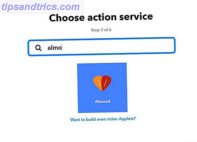 scegli il servizio azione almond ifttt