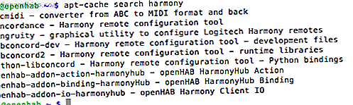 openhab apt-cache Suche nach Harmoniebindung