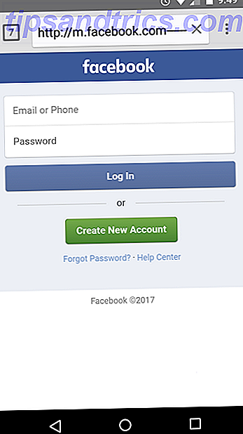Como proteger o seu login no Facebook com uma chave de segurança para evitar golpes e furos scam de preenchimento de URL do Facebook para dispositivos móveis