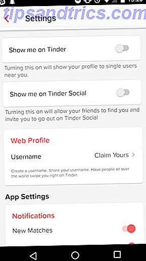 Tinder Social Android Configurações