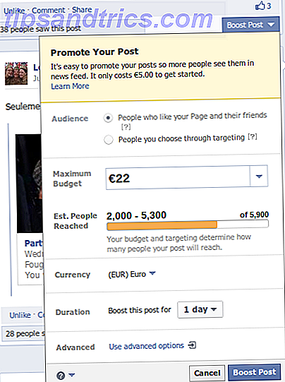 Facebook Promova sua postagem