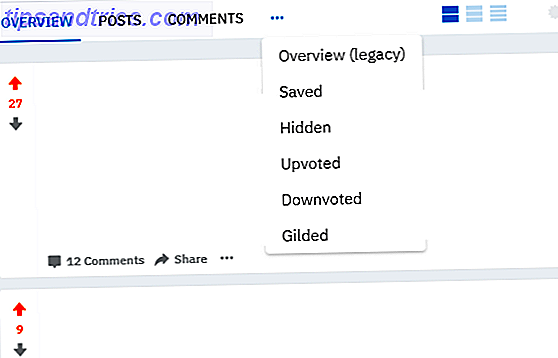 Nouveau Reddit Redesign - menu de profil