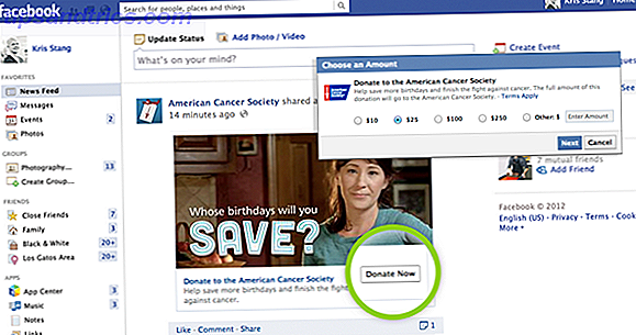 Doe para caridade diretamente através de páginas do Facebook e Feed de notícias doar 31