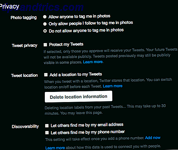 paramètres de confidentialité de twitter