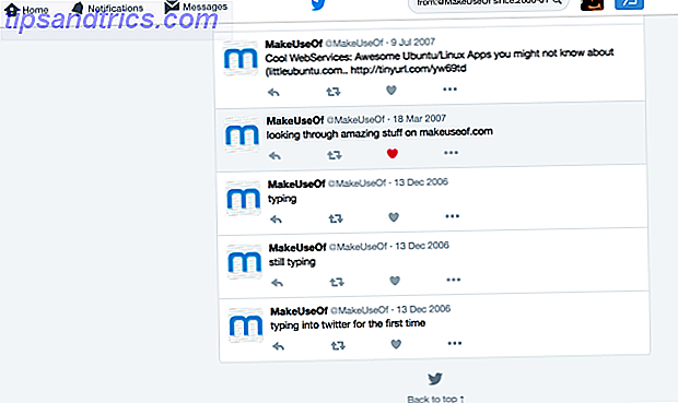 MakeUseOf første tweets
